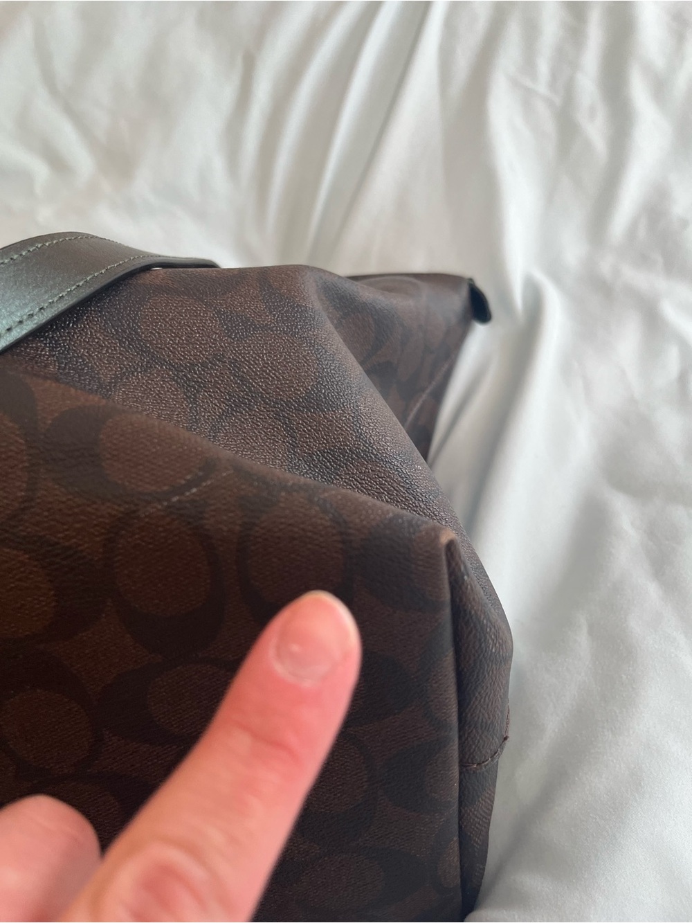 Coach Dark Brown Signature Tote with Black Straps and Gold Hardware - Picture 4 of 8